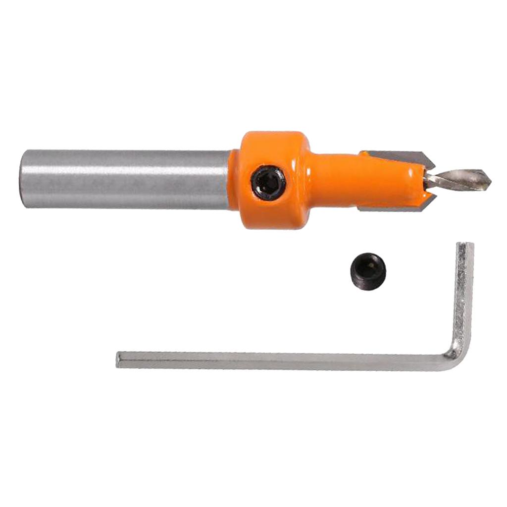 2.8mm Countersink Drill Bit Woodworking Chamfering Wood Drills Bit w/Hex Key