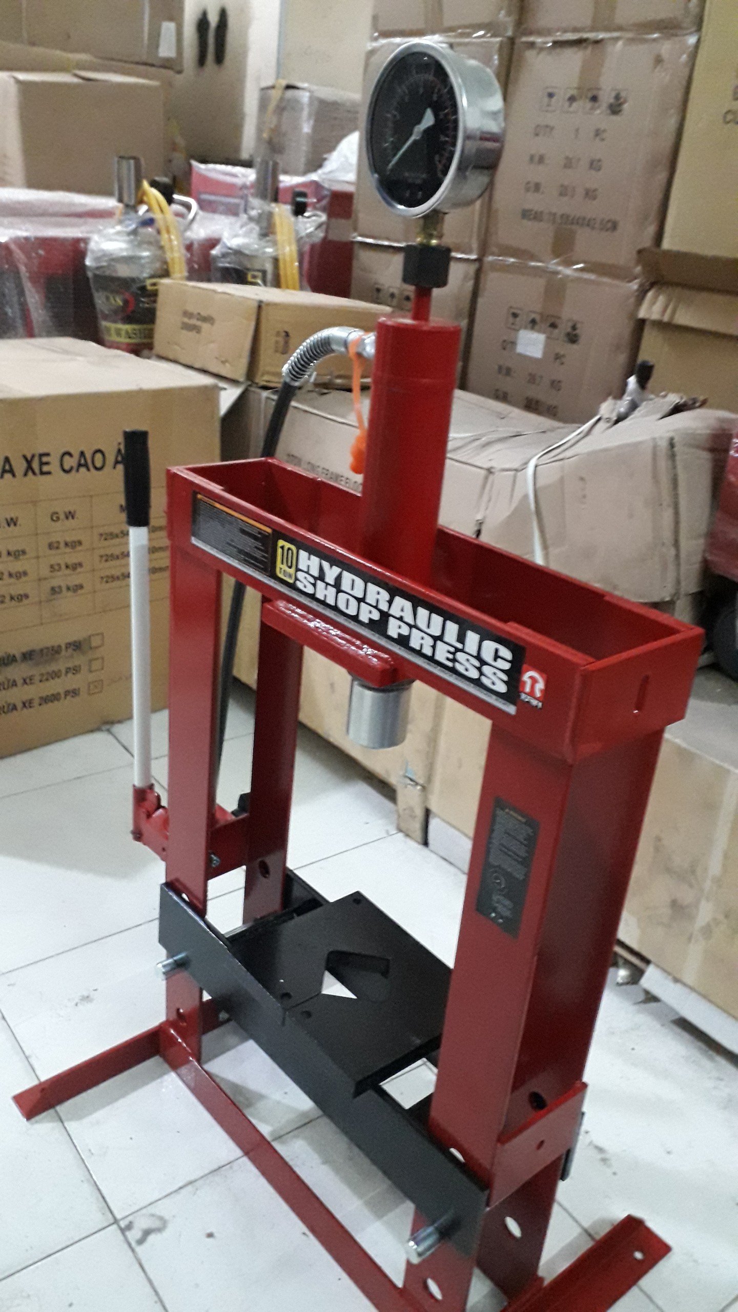 Máy ép thủy lực 10 tấn có đồng hồ canh chỉnh lực ép