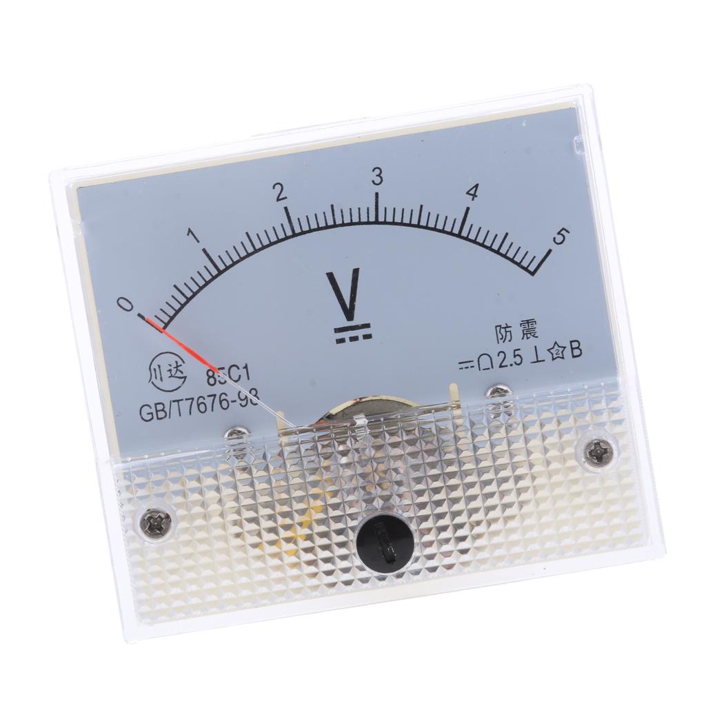 85C1 DC Rectangle Ammeter Amp Current Tester Analog Panel Voltmeter