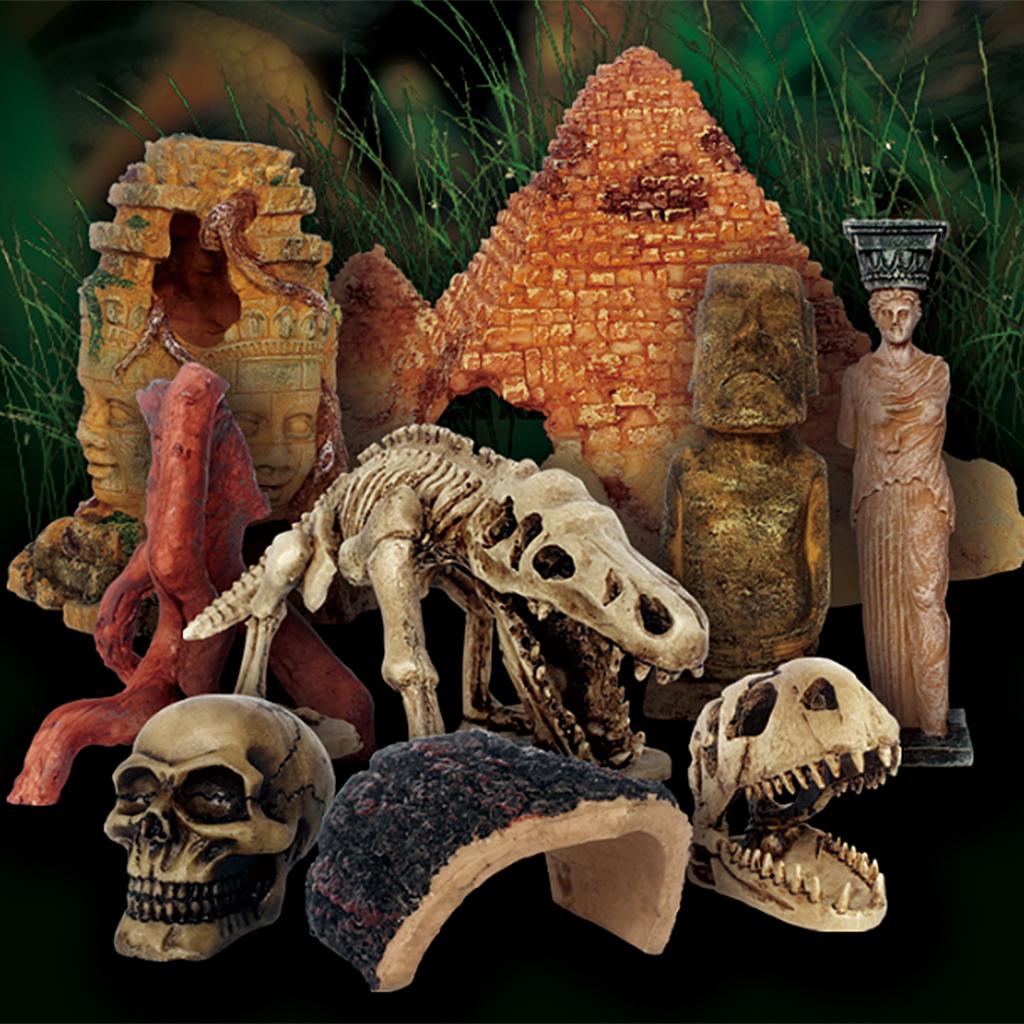 Resin Ornament for Reptile Box Terrarium Vivarium DIY Decoration #2 Pyramid