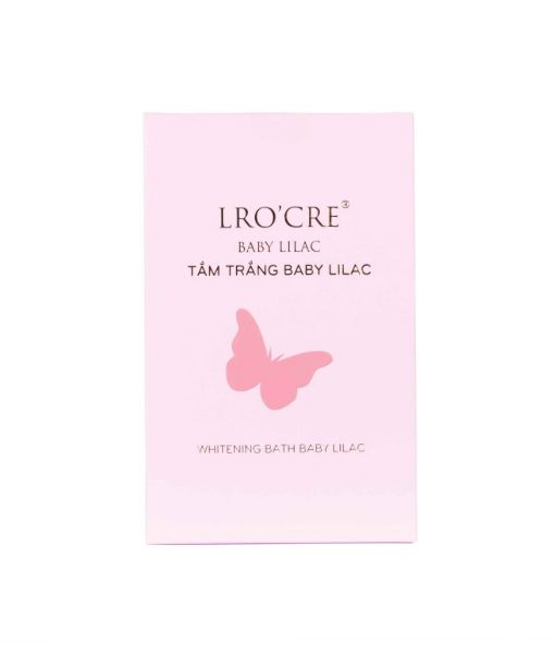 Tắm Trắng Lro'cre BaBy LiLac (Sét 3 gói) giúp da trắng hồng tươi trẻ -  Tặng Kèm 1 Bông Rửa Mặt Bọt Biển