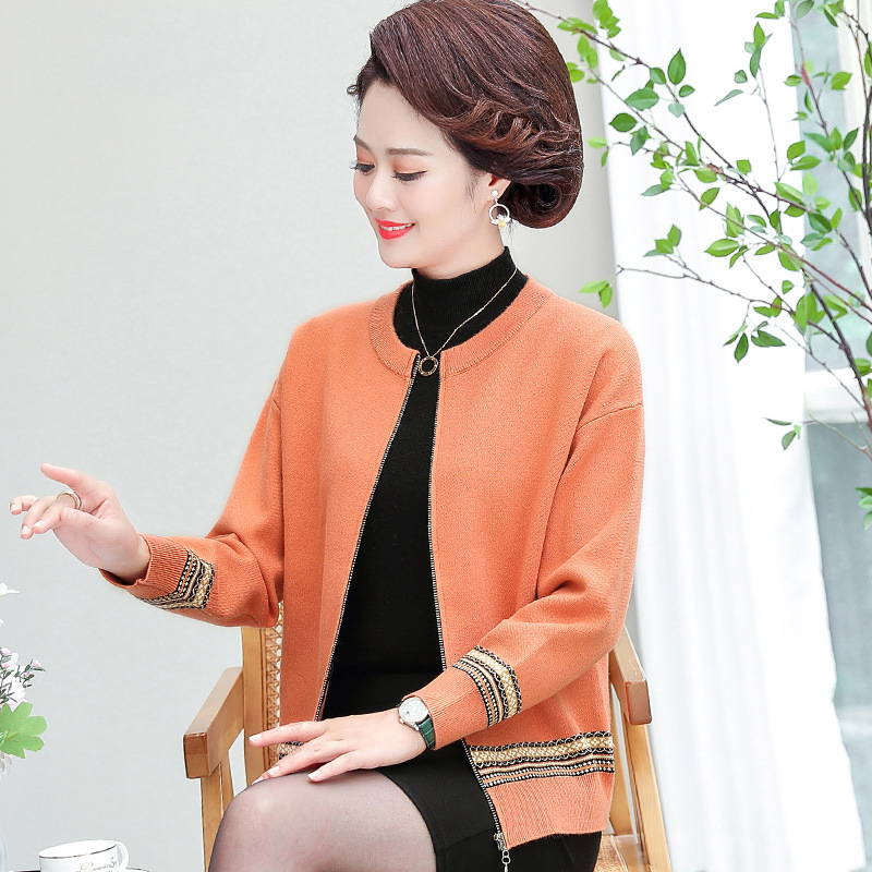 Áo Khoác Len Cadigan Hoạ Tiết thổ Cẩm Cho Mẹ AL102 - Hàng Quảng Châu Cao Cấp