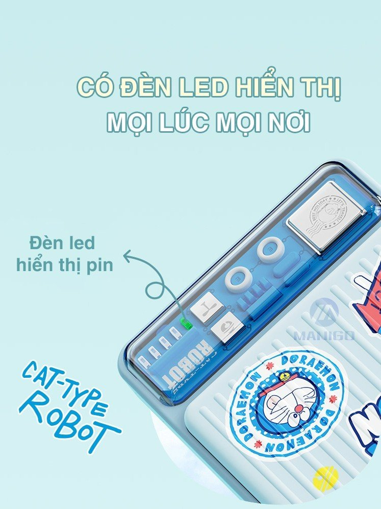 Pin sạc dự phòng Doraemon Rockspace P90 sạc nhanh PD 20w 10000mAh Hàng chính hãng BH 12 tháng