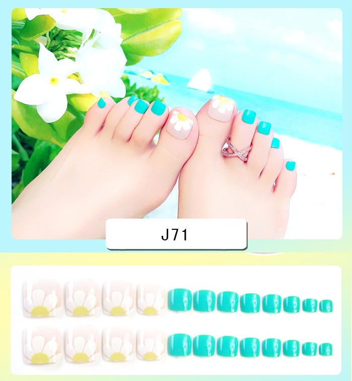 Bộ 24 móng chân giả j71 (Kèm keo+ dũa móng chân)