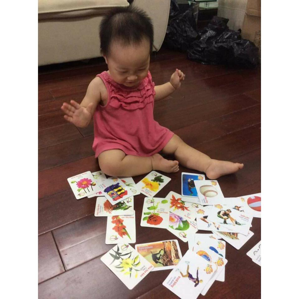 Bộ thẻ học thông minh song ngữ Anh - Việt, 16 chủ đề 416 thẻ, cho bé 1-5 tuổi