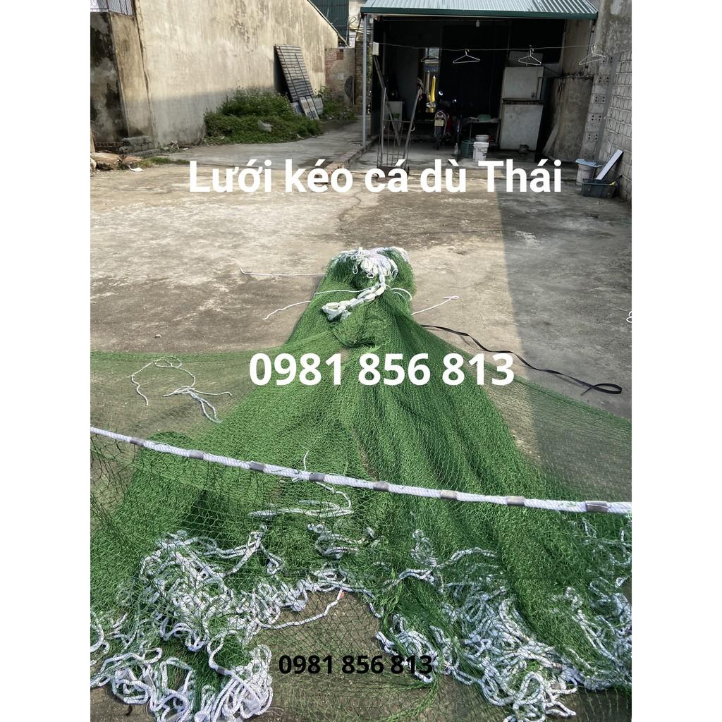 Lưới vét cá bằng dù Thái Lan dài 150m cao 7m túi 14m mắt 6cm sợi 21 chuyên kéo hồ to và biển