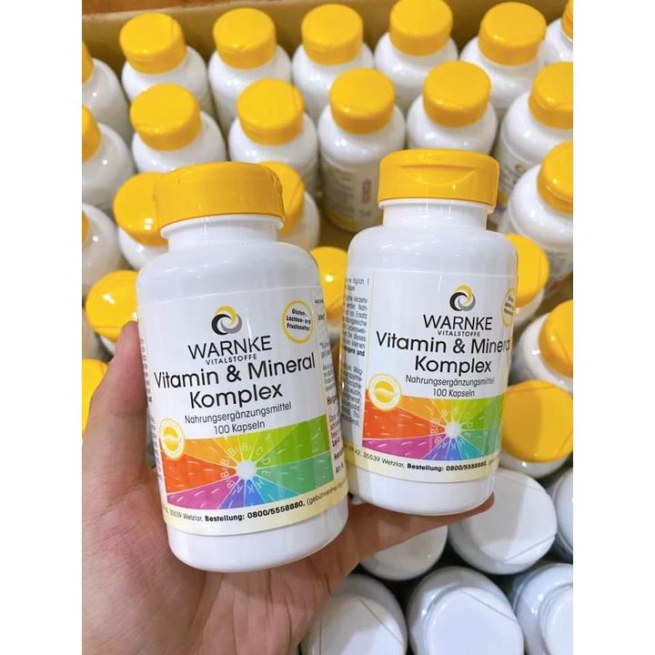 Vitamin Tổng Hợp Warnke Vitamin und Mineral Komplex, Bổ Sung 18 Vitamin Và Khoáng Chất, GIúp Cơ Thể Khỏe Toàn Diện, 100V