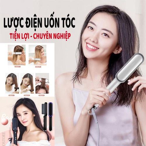 Lược Điện Chải Tóc Tạo Kiểu nhanh chóng, Chuyên Nghiệp - Kiêm Máy Uốn - Duỗi - Ép Tóc - Gia dụng Nam Định