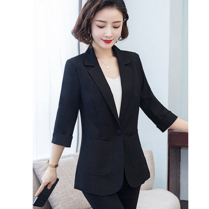 Áo vest blazer nữ Linen demi tay lỡ trẻ trung, thời trang hè thu 2021