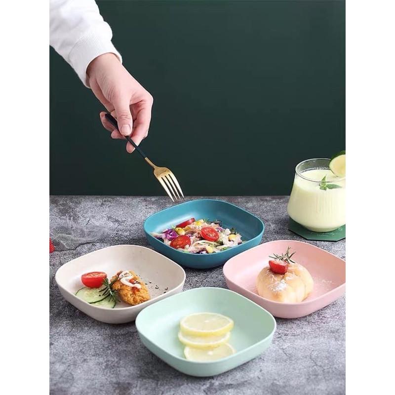 Set 8 đĩa lúa mạch vuông sâu lòng siêu hot