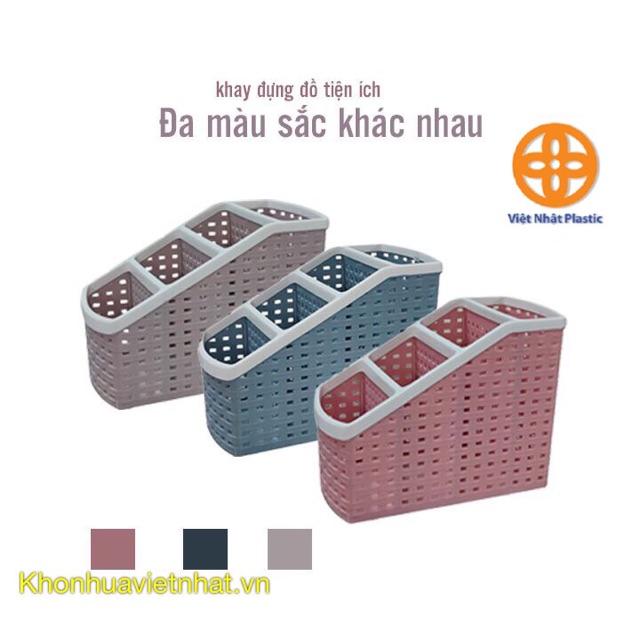 Khay nhựa tiện ích 4 ngăn Việt Nhật (5696), khay 4 ngăn để bàn đựng bút, đồ dùng đa năng hàng Cao Cấp Bền Đẹp