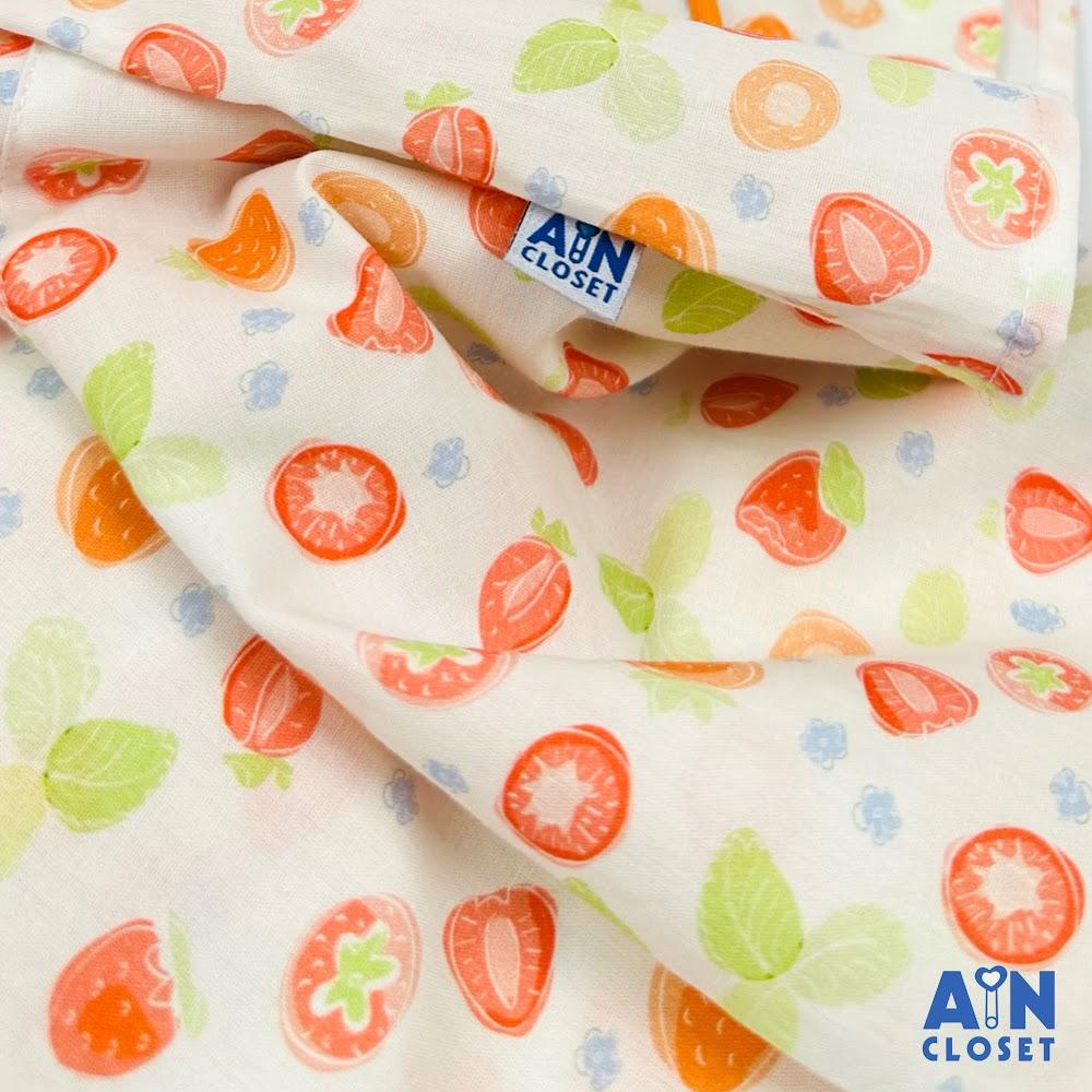 Bộ quần áo Dài tay ngắn bé gái họa tiết Fruit Cam cotton - AICDBGXWA36N - AIN Closet