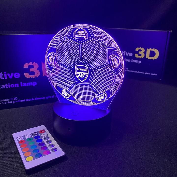 Đèn led 3D USB logo Arsenal ĐÈN NGỦ ĐÈN TRANG TRÍ 16 MÀU CÓ ĐIỂU CHUYỂN CHẾ ĐỘ MÀU