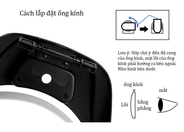 Kính Lúp Đeo Trán Có Đèn 81001-F ( 4 MẮT KÍNH ĐEO MẮT 1.2x - 1.8x - 2.5x - 3.5x )