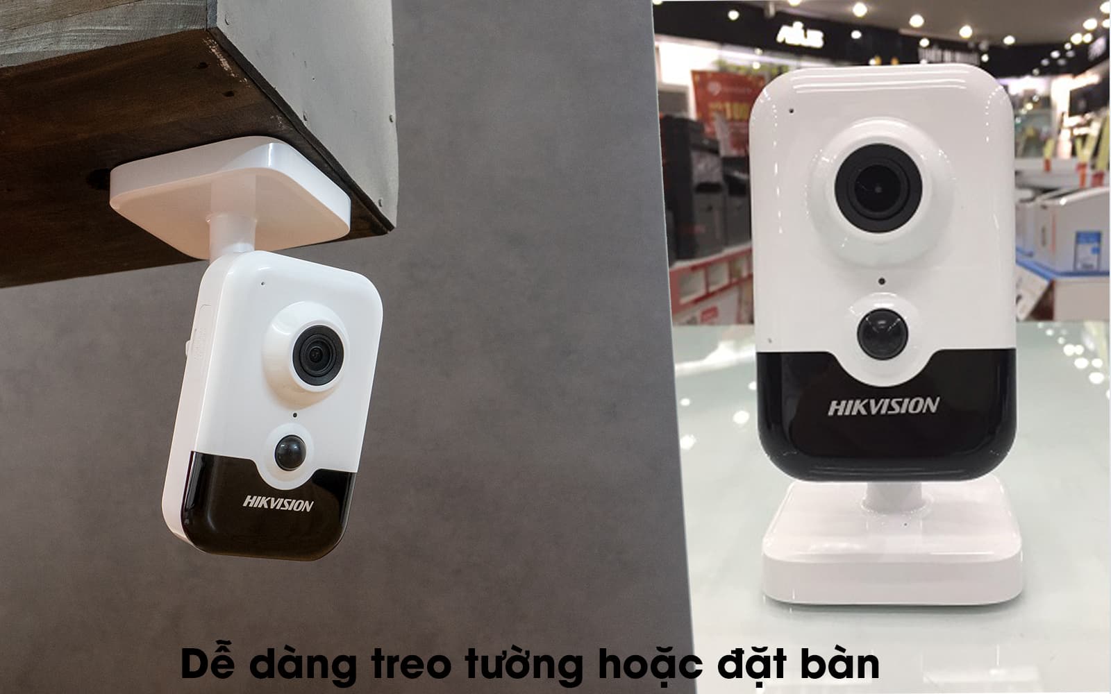 Camera Wifi Hikvison Cube DS-2CD2421G0-IW H265+ Đàm Thoại 2 Chiều - Hàng chính hãng