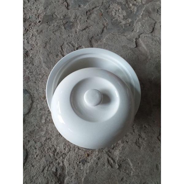 Tô sứ - âu cơm - liễng cơm canh sứ trắng có nắp vành dung tích 1 lít