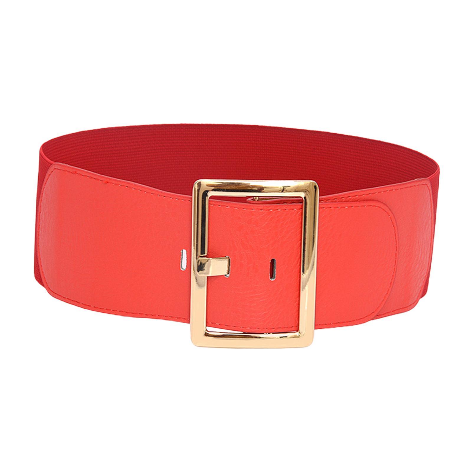Women's Stretch Belt Metal Buckle Women Wide Waist Belt for Dress Coat Women
