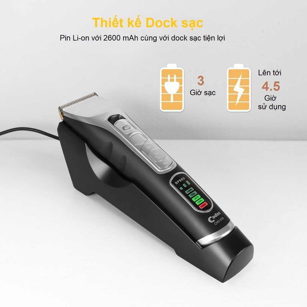 Tông đơ cắt tóc Codos CHC 918 Hàn Quốc cao cấp