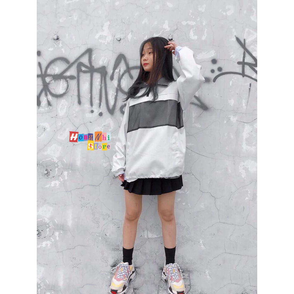 Áo Khoác Jacket Kaki Phối Lưới Màu Trắng - Jacket Kaki Unisex White - MM