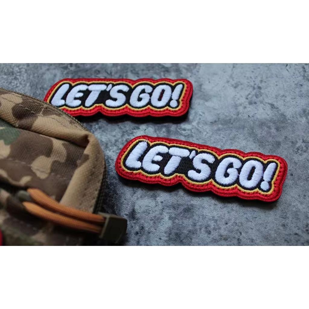 Patch_velcro vải FREEDOM &amp; LET'S GO dán ba lô_túi xách_quần áo