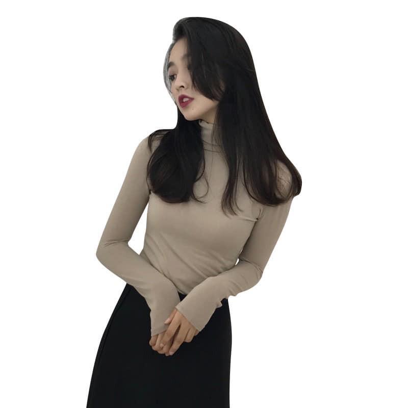 Áo giữ nhiệt nữ thun lạnh hàng đẹp cổ 3p