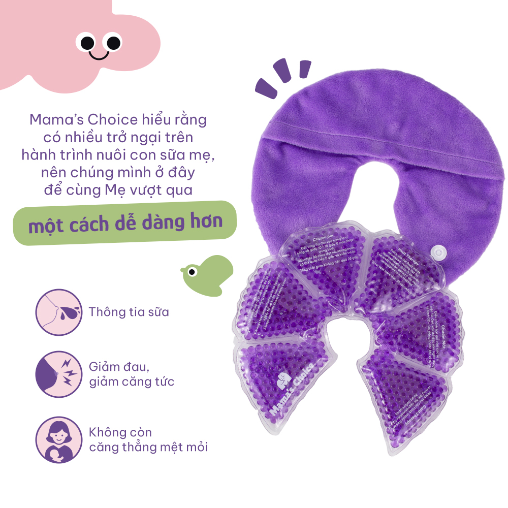 Túi Chườm Ngực Mama's Choice, Túi Chườm Nóng Lạnh Giúp Mẹ Thông Tắc Tia Sữa, Kích Sữa, Giảm Đau Ti Hiệu Quả