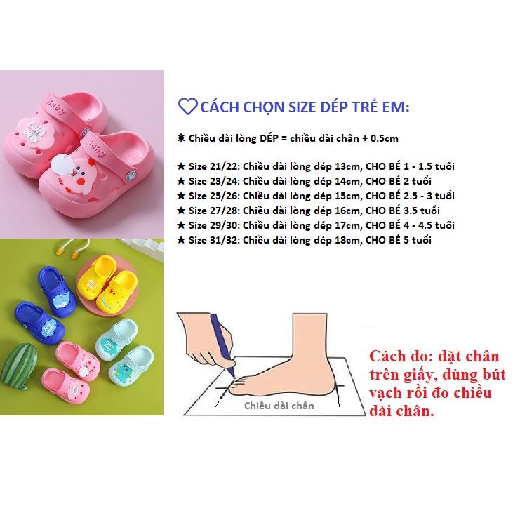 Dép sục trẻ em cho bé trai bé gái từ 1-5 tuổi [DUCK BABY] hình thú ngộ nghĩnh đi siêu êm LUCKY SHOES VN - H000006DUCK - 23/24