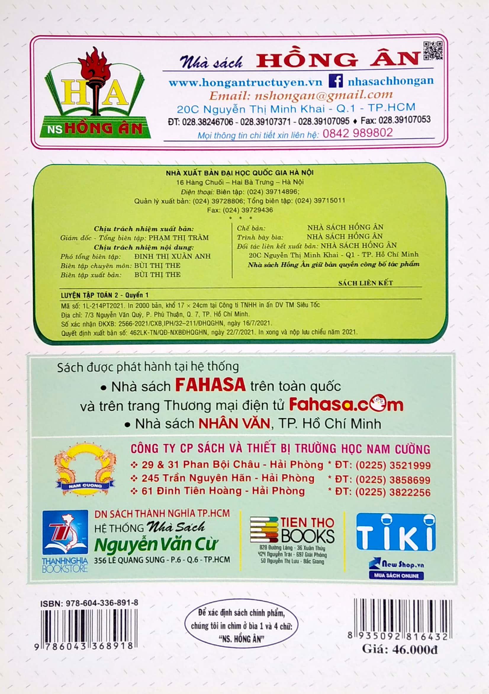 Luyện Tập Toán 2 - Quyển 1 - Trình Bày Trên Giấy Ô Li