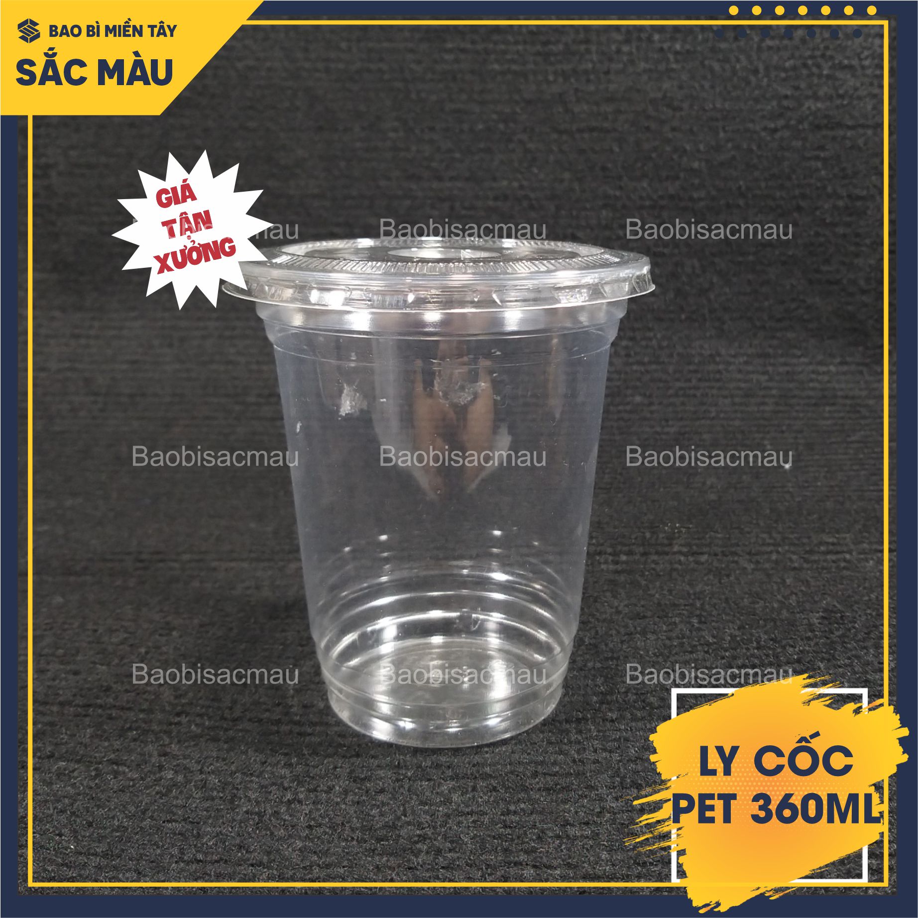 Sỉ 50 cốc nhựa/ ly nhựa PET 360ml kèm nắp