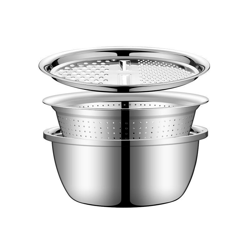 Bộ 3 Món Bào Nạo Rau Củ Và Chậu Inox Cao Cấp Tiện Lợi Tiện Ích