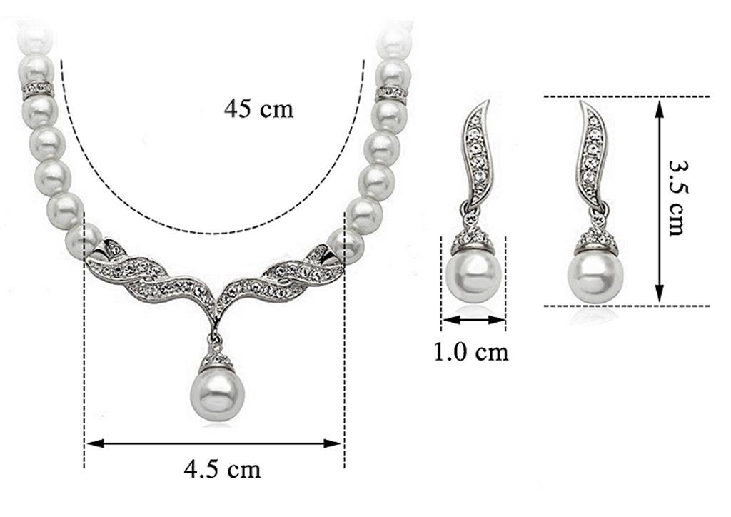 2 Sets Fashion Women Jewelry Set Pearl Necklace+Earrings For Bridal Wedding