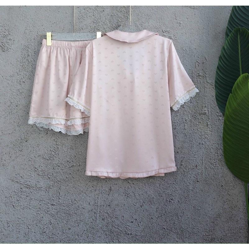 BỘ PIJAMA HỒNG DÁNG TIỂU THƯ XINH