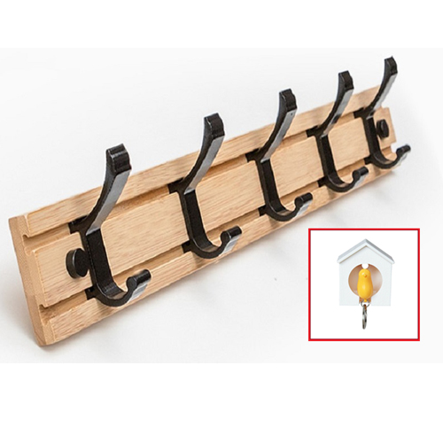 Móc treo quần áo, khăn gắn tường bằng gỗ