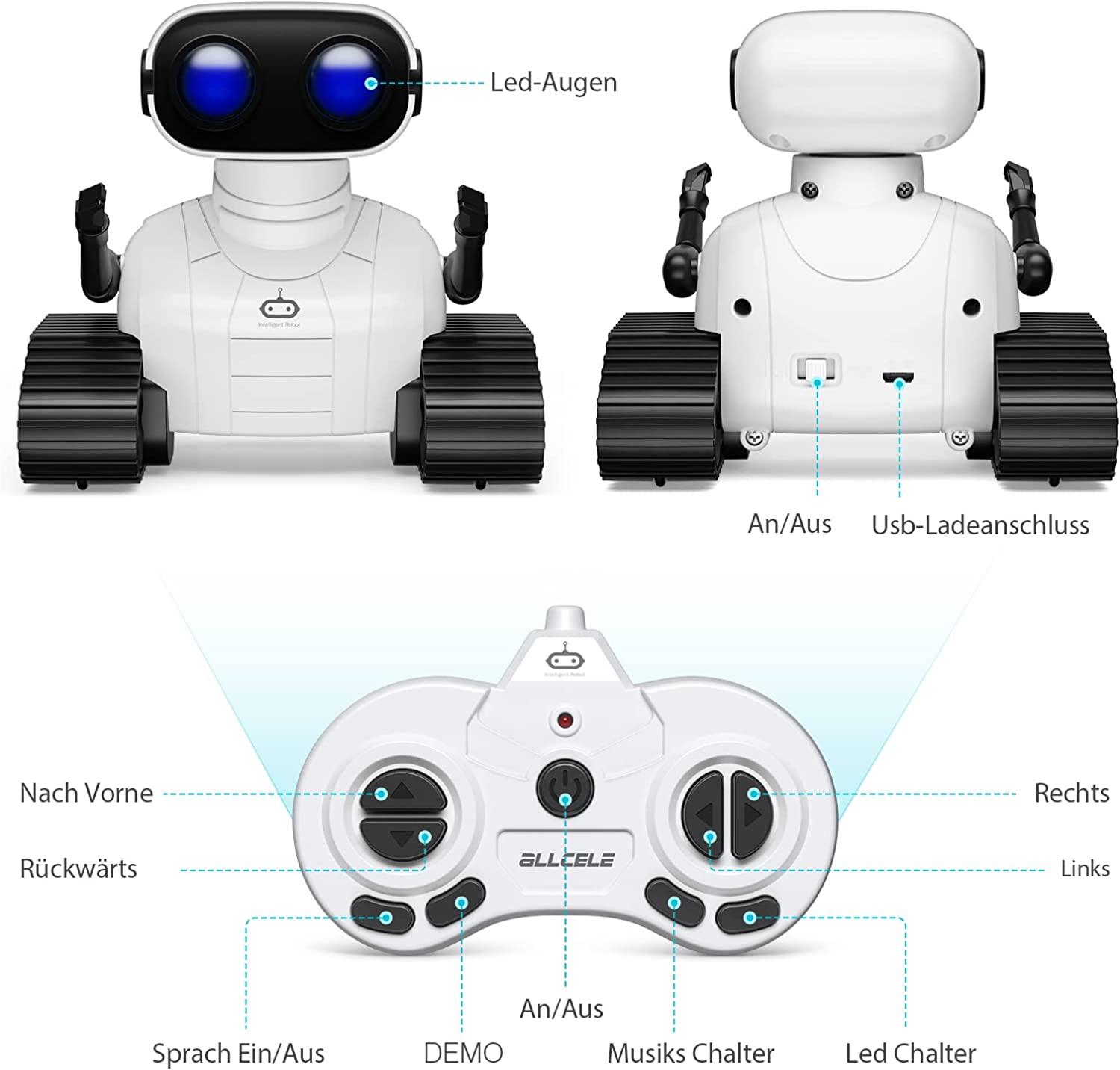 Robot Sạc Cho Trẻ Em - Đồ Chơi Điều Khiển Từ Xa Có Đèn LED Bắt Mắt Thú Vị