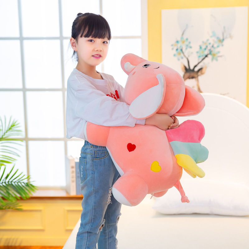 Gấu Bông Voi Cánh Tiên Lưng Tim Dễ Thương Siêu Mềm Mịn (25cm---&gt;40cm) Vải Miniso 4 Chiều Mềm Mại Êm Ái, Hàng Cao Cấp