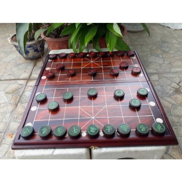 Bàn Cờ Gỗ Trắc 50x50cm Gấp Đôi Tiện Lợi