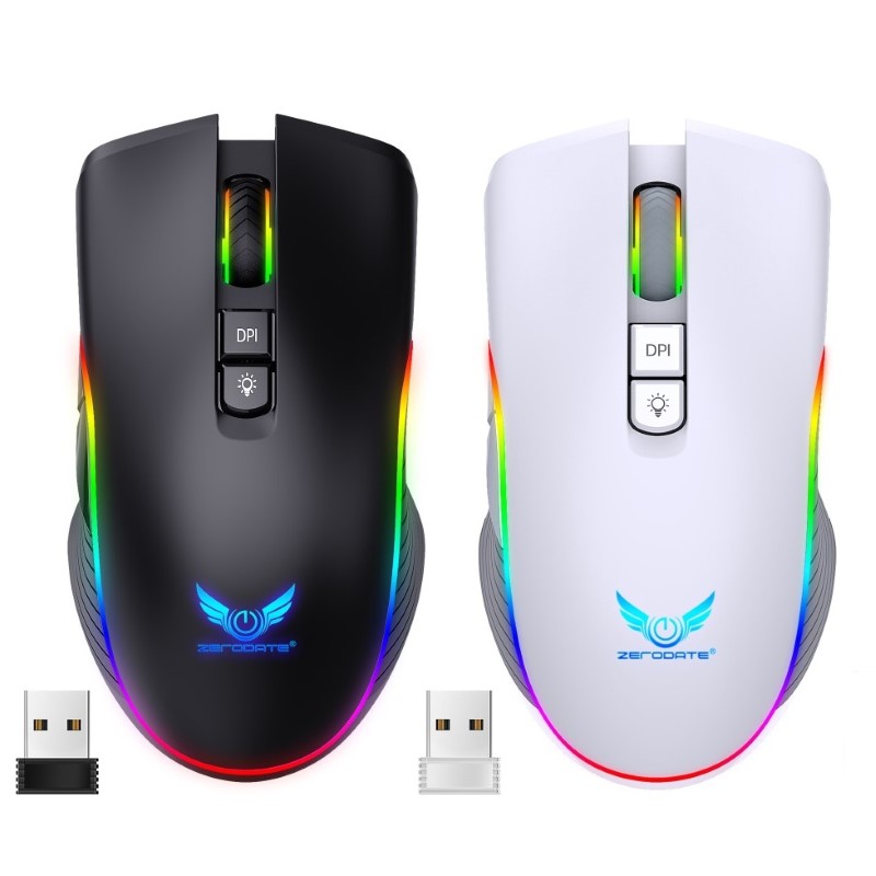Chuột Không Dây Pin sạc T26 Gaming led RGB Cổng sạc TypeC chống mỏi cổ tay cho máy tính laptop