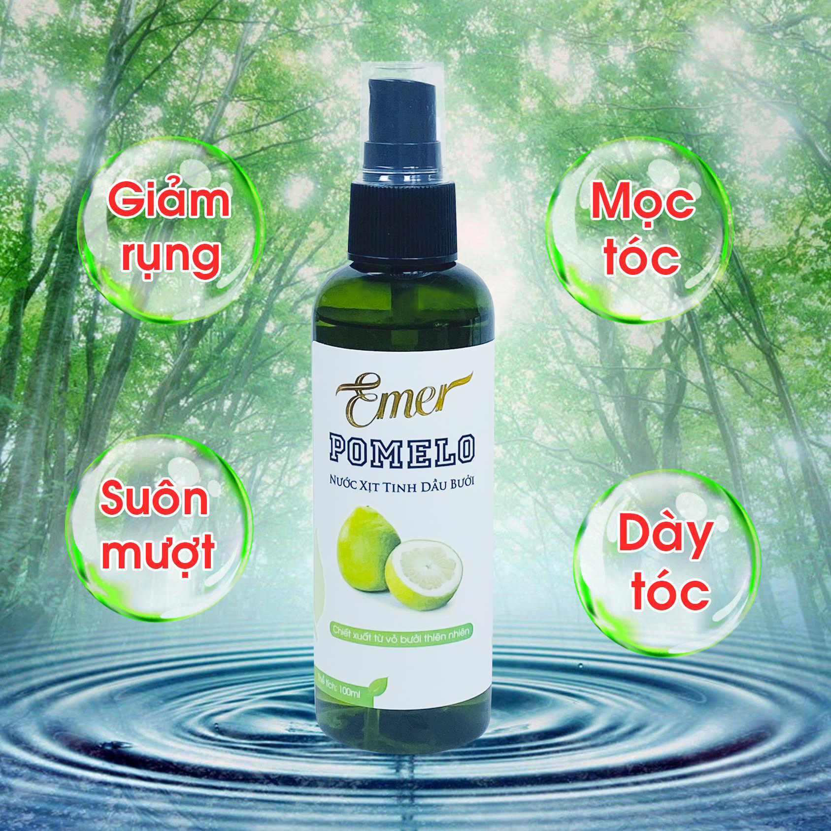 [LIỆU TRÌNH GIẢM RỤNG TÓC,KÍCH MỌC TÓC] 1 chai Dầu gội bưởi Pomelo 300ml + 2 chai xịt tinh dầu bưởi Pomelo (100ml x 2) nuôi dưỡng tóc từ gốc đến ngọn cho mái tóc suôn mượt  và bồng bềnh hơn