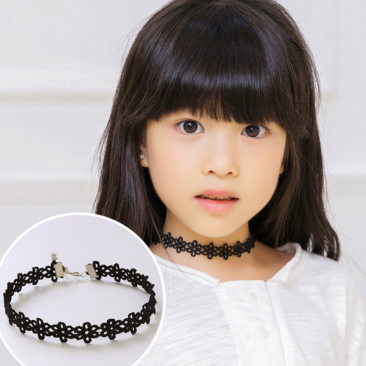 Vòng cổ choker cho bé gái nhiều hoa văn đáng yêu phối hạt phụ kiện làm điểm nhấn cá tính BBShine – J055