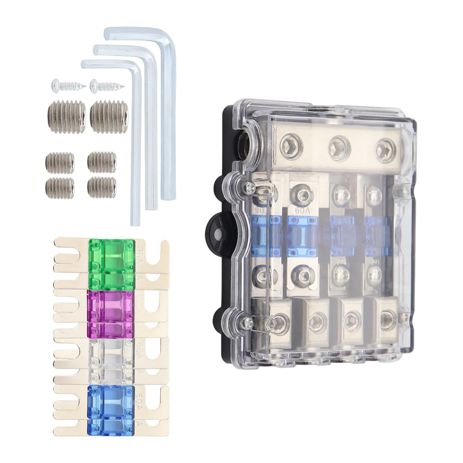 Fused Power Distribution Block Set Fuse Box Anl Fuse Holder Automotive Accessories for Auto Boat Stereo Amp Replacements