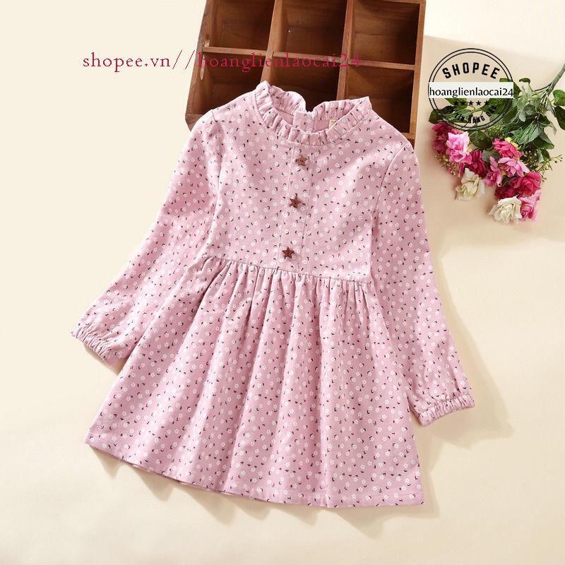 Váy hồng hoa nhí cho bé từ 10kg đến 16kg