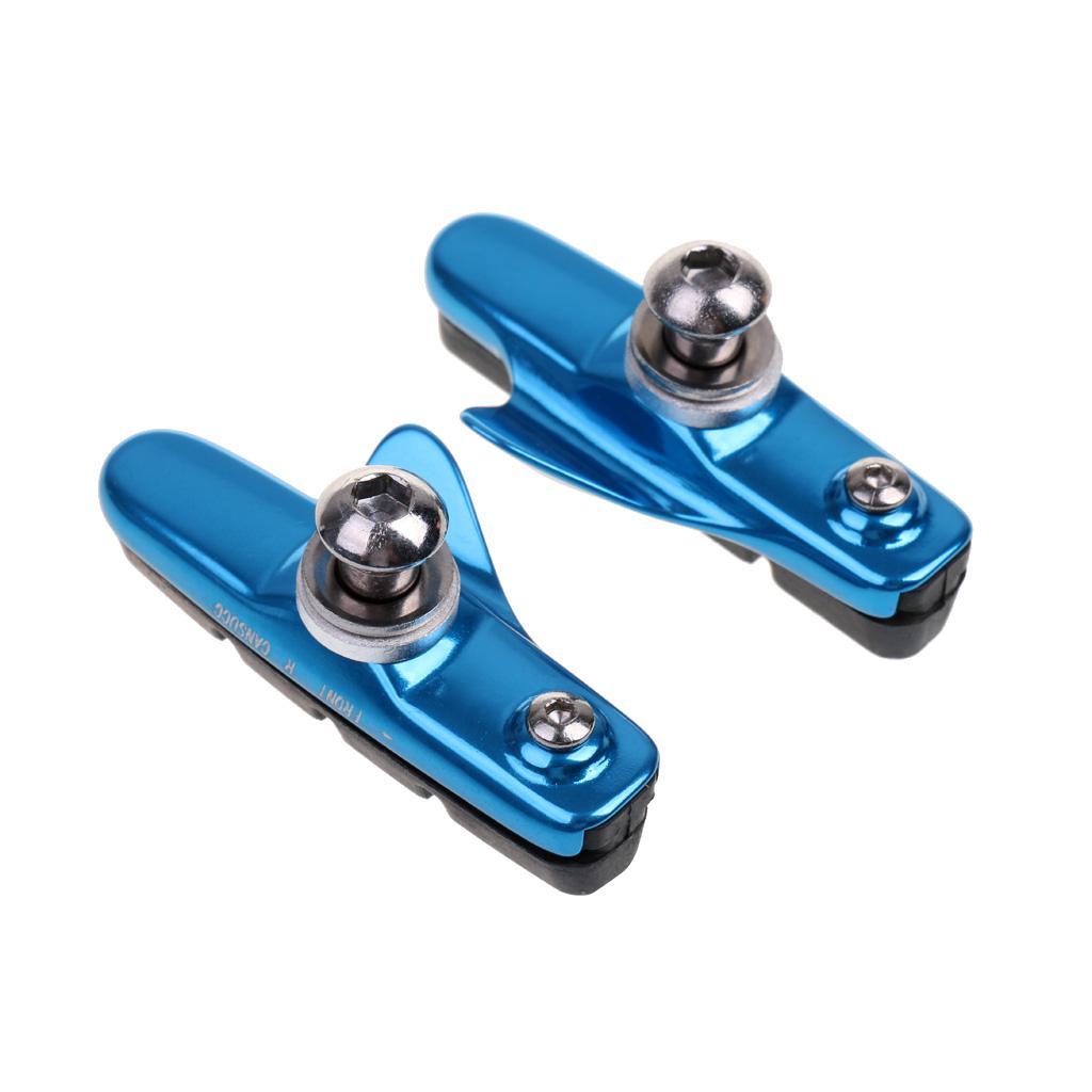 2 Pair Mountain Road Bicycle Cycling Bike Braking V-Brake Holder Shoes Rubber Pads Blocks Durable Parts