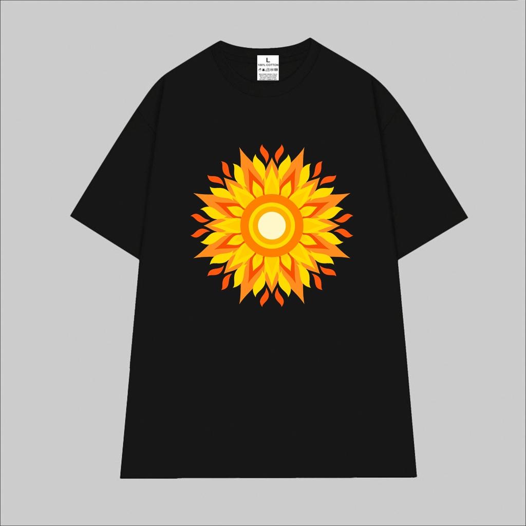Cao cấp - Áo thun oversize hình hoa Mandala sắc vàng rực rỡ Mandala shirt BND537
