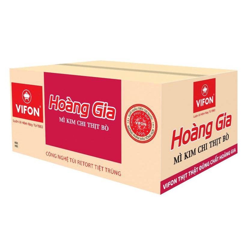 Thùng 12 Tô Kim Chi Thịt Bò HOÀNG GIA VIFON (130gr / Tô)