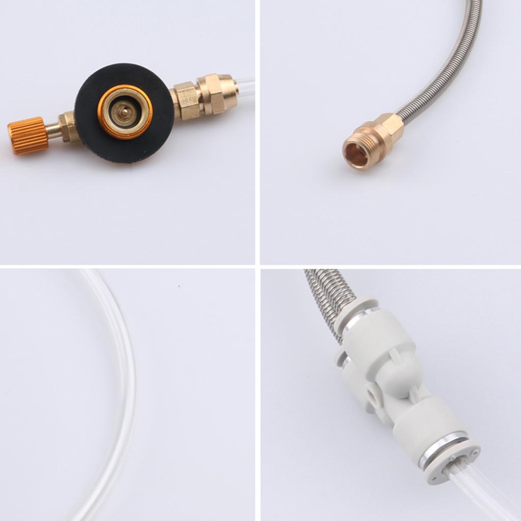 2 Stage Hose Pipe Propane Adapter for Flat Gas Tank Camping Stove