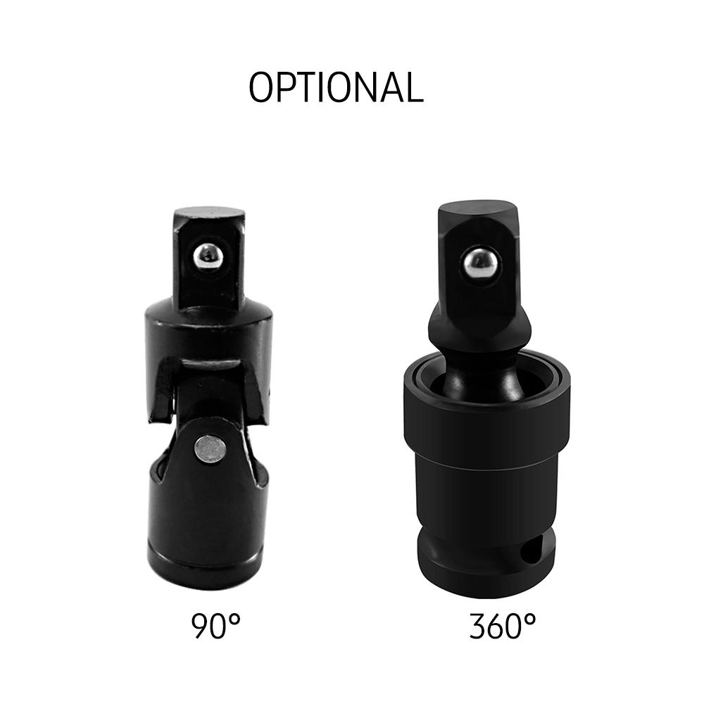 Electric Wrench Adapter 1/2-Inch Carbon Steel Adapter 360 Degrees Rotatable Sockets Adapter for Ratchet Wrenches and Electric Wrenches