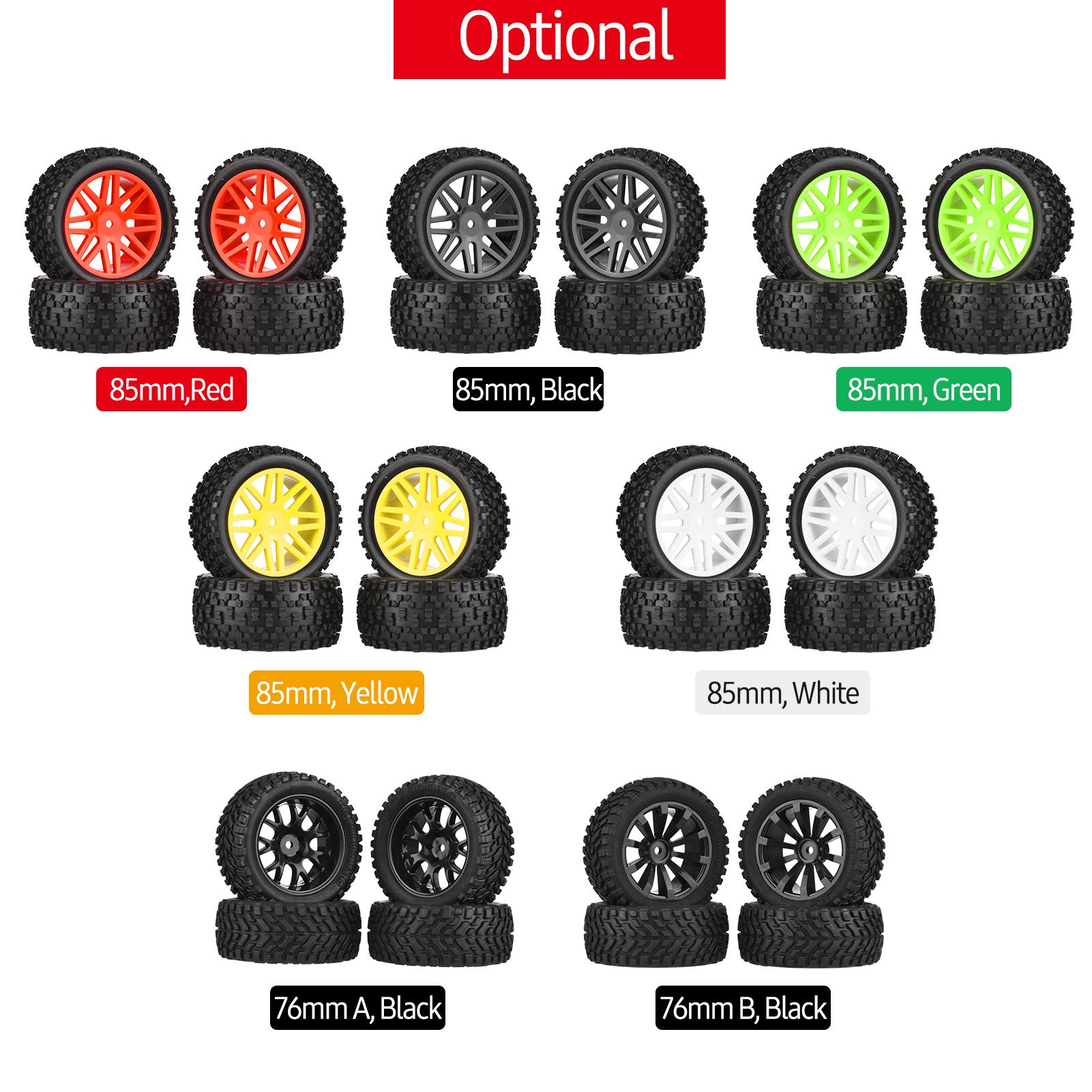 4 Vành Bánh Xe 85Mm Và Lốp Cao Su Cho Xe RC Tỷ Lệ 1:10 Tự Làm Ngoài Đường Đua Lốp Xe Ô Tô 4WD Leo Xe Sở Thích RC Lốp Xe Ô Tô Phụ Kiện