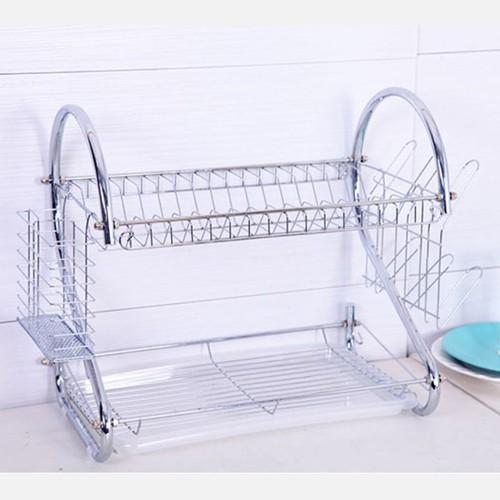 Kệ, Chạn Úp Bát Đĩa Inox 2 Tầng