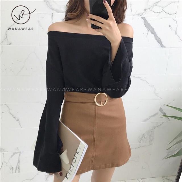 Áo trễ vai tay rộng sang chảnh