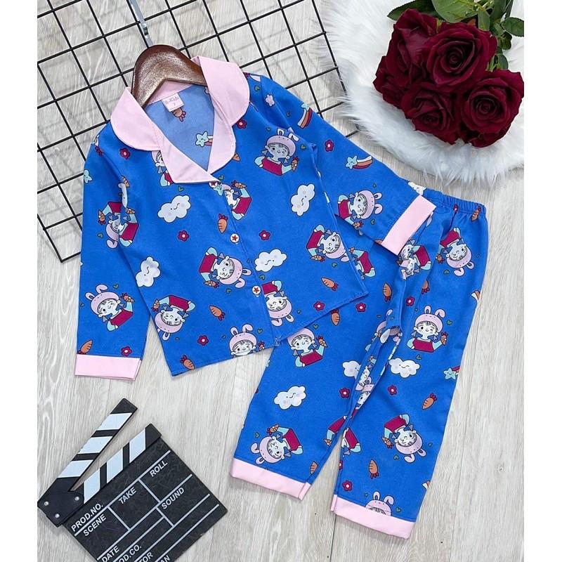 Pijama dài tay hoạ tiếc dễ thương bé gái